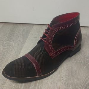 Monique exotic burgundy & Black Dress Boots